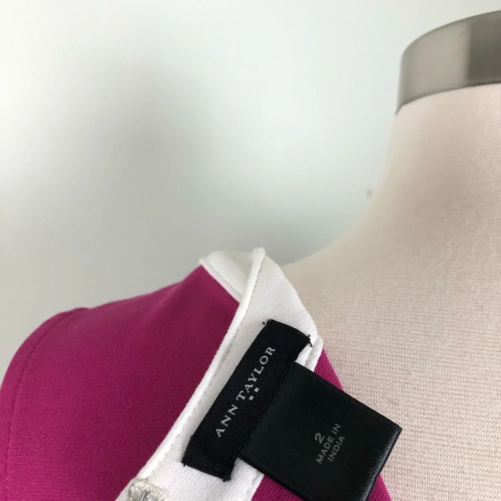 Ann Taylor Pink Sheath Dress Womens Size 2 Retro Preppy - Picture 4 of 7